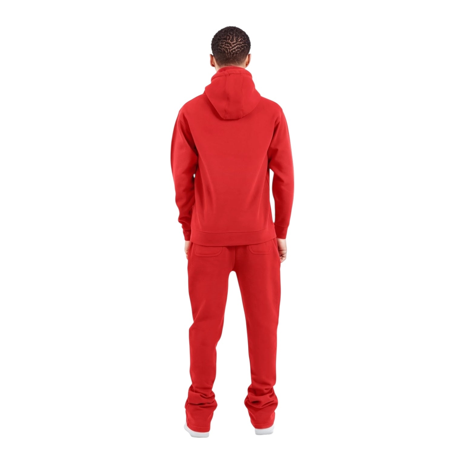 Dapidorae Red Stacked Flare Sweatsuit