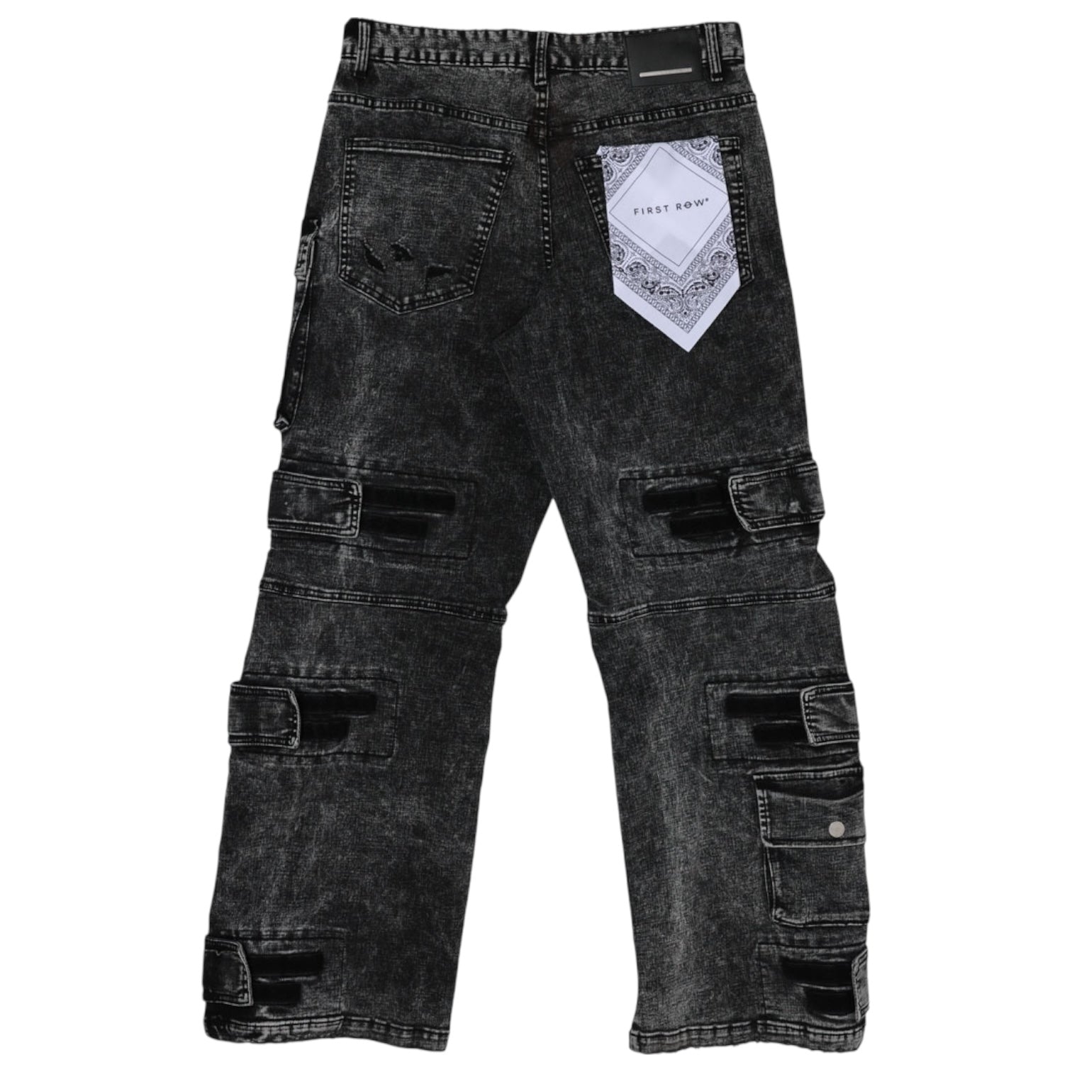 Dapidorae Washed Multi Cargo Denim Y2K Pants