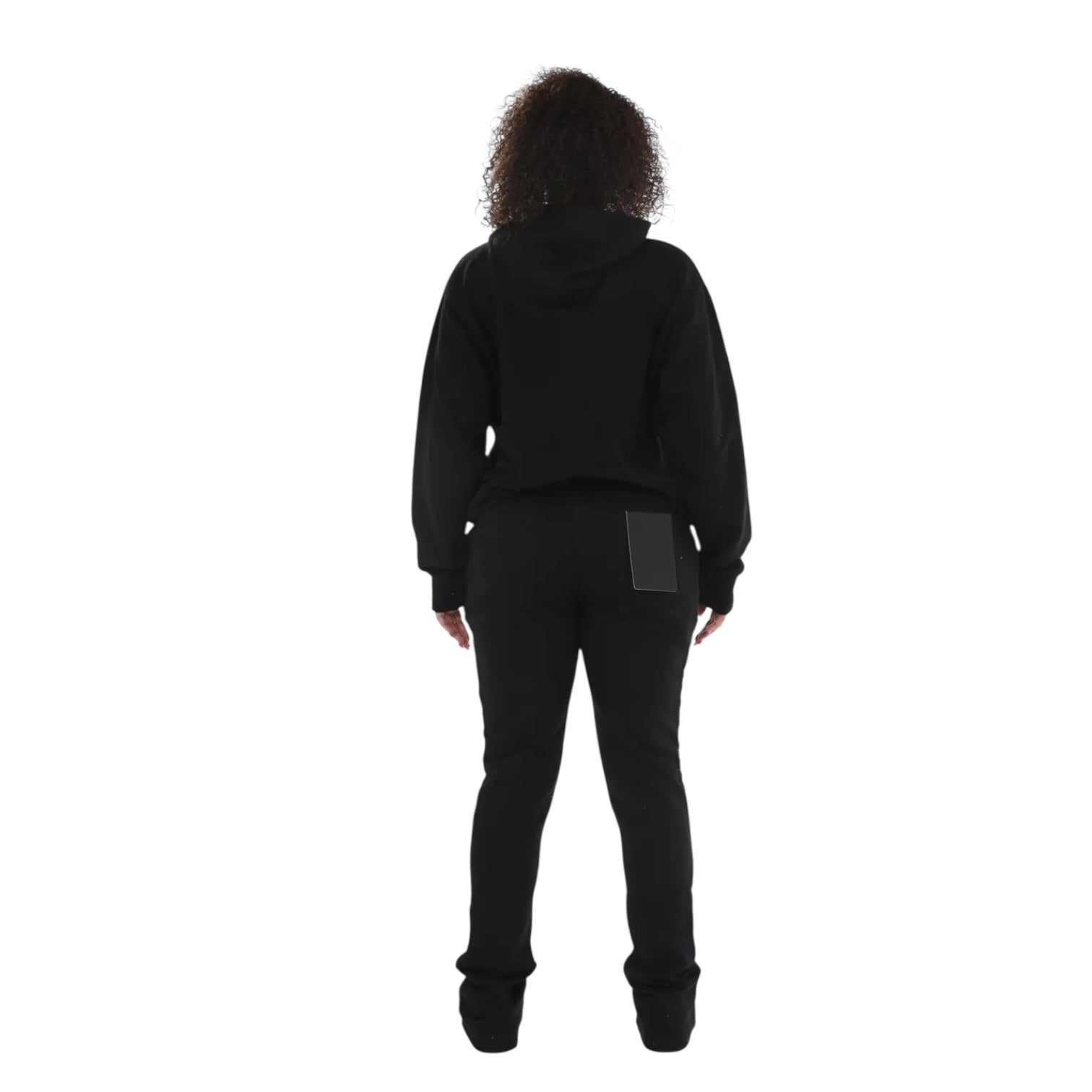 Dapidorae Black Stacked Flare Sweatsuit