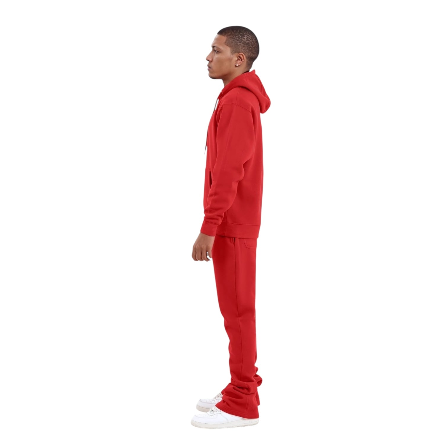 Dapidorae Red Stacked Flare Sweatsuit