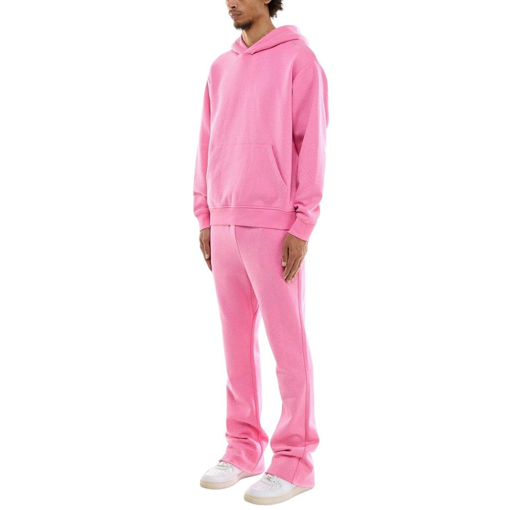 Dapidorae Rhinestone Sweatsuit Pink