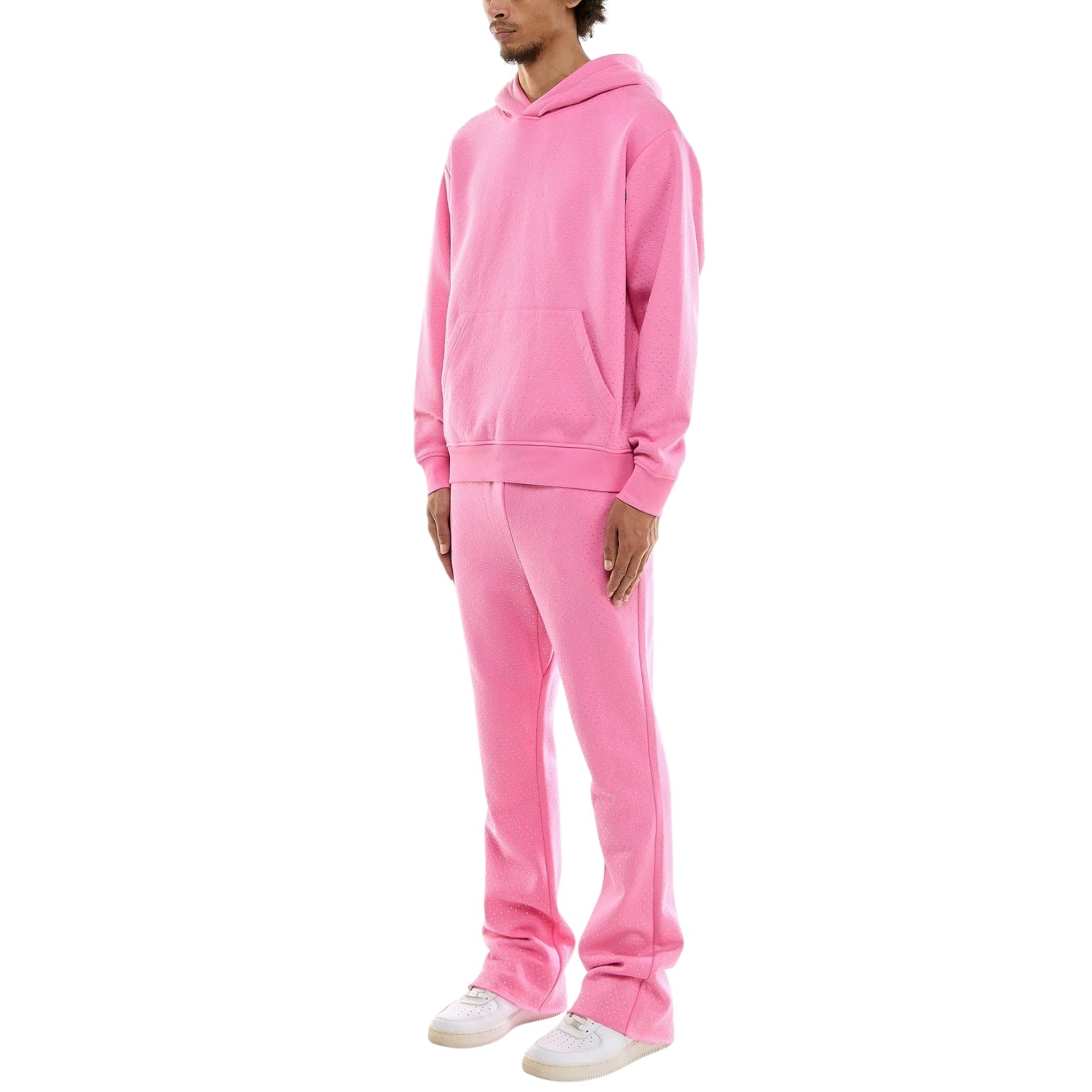 Dapidorae Rhinestone Sweatsuit Pink
