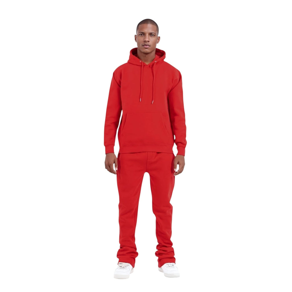 Dapidorae Red Stacked Flare Sweatsuit