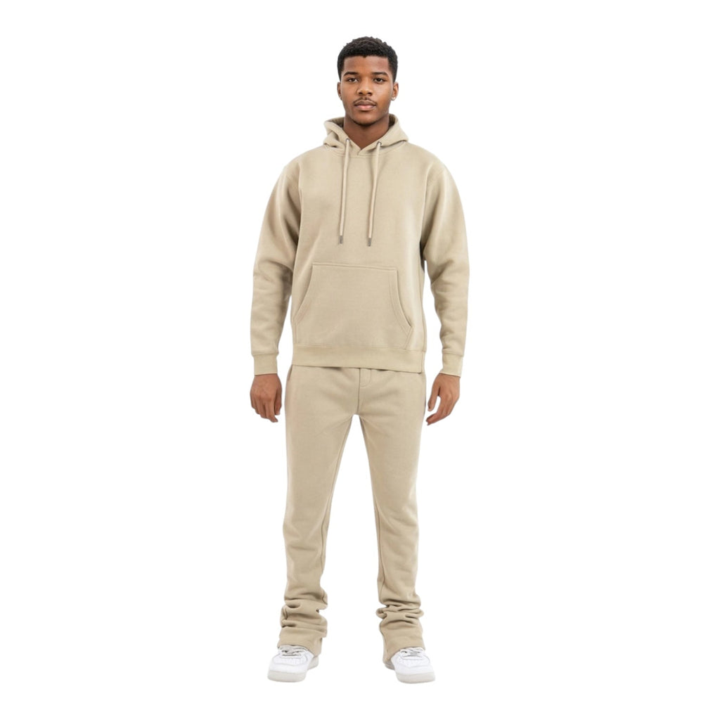 Dapidorae Khaki Stacked Flare Sweatsuit
