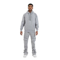 Dapidorae Gray 6 Pocket Stacked Flare Sweatsuit