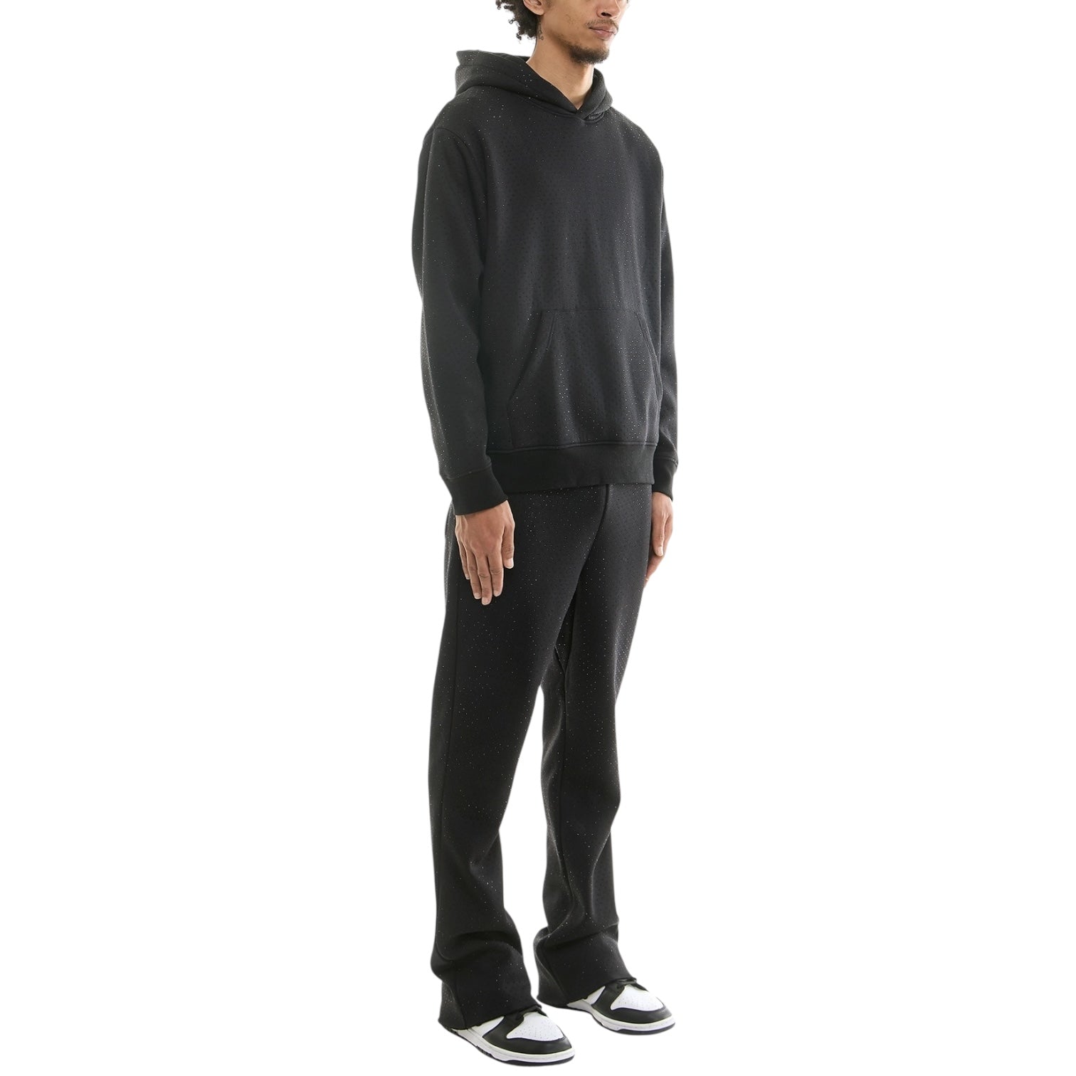 Dapidorae Black Rhinestone Sweatsuit