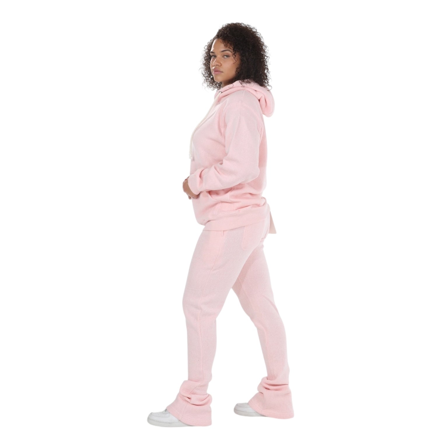 Dapidorae Pink Nantucket Stacked Flare Sweatsuit