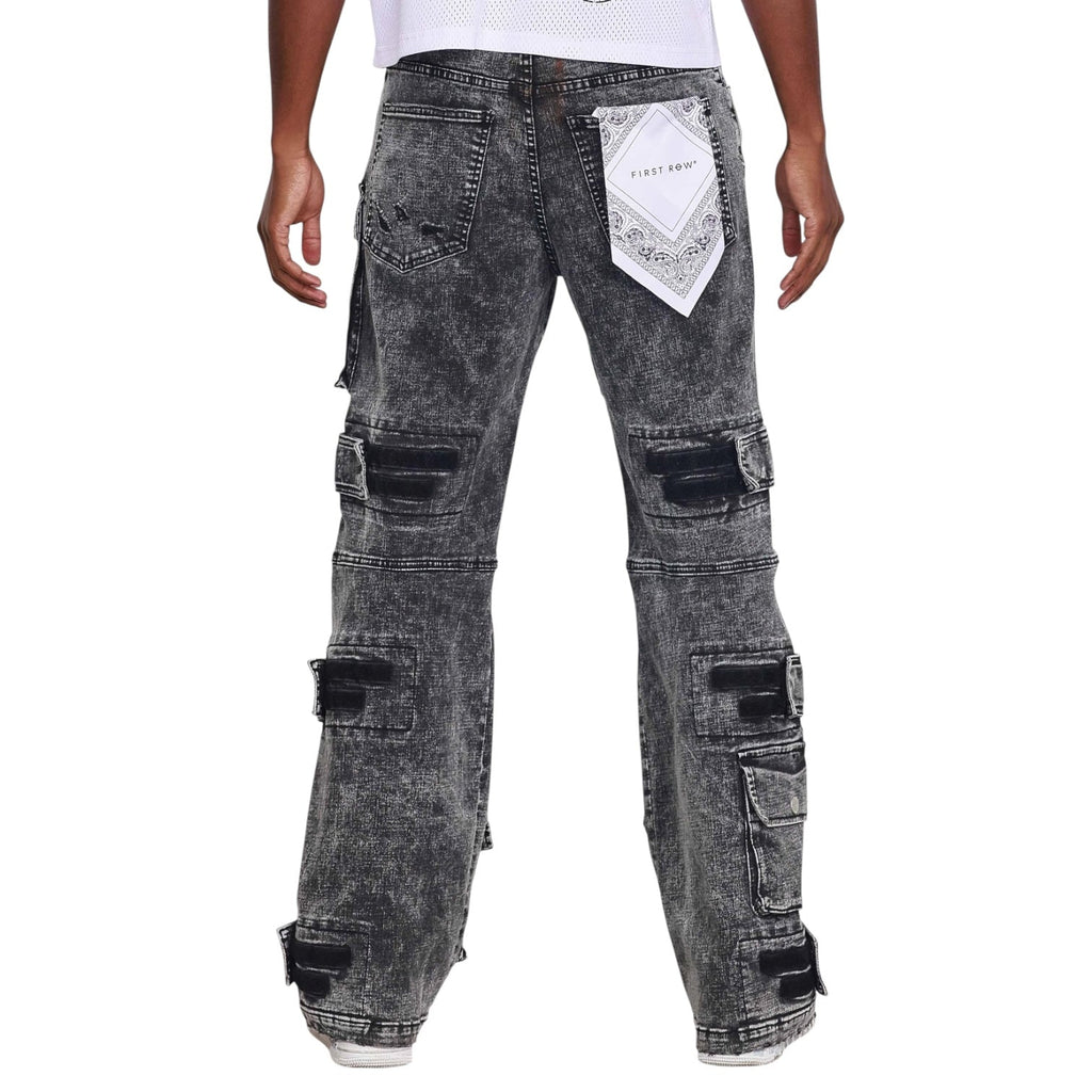 Dapidorae Washed Multi Cargo Denim Y2K Pants