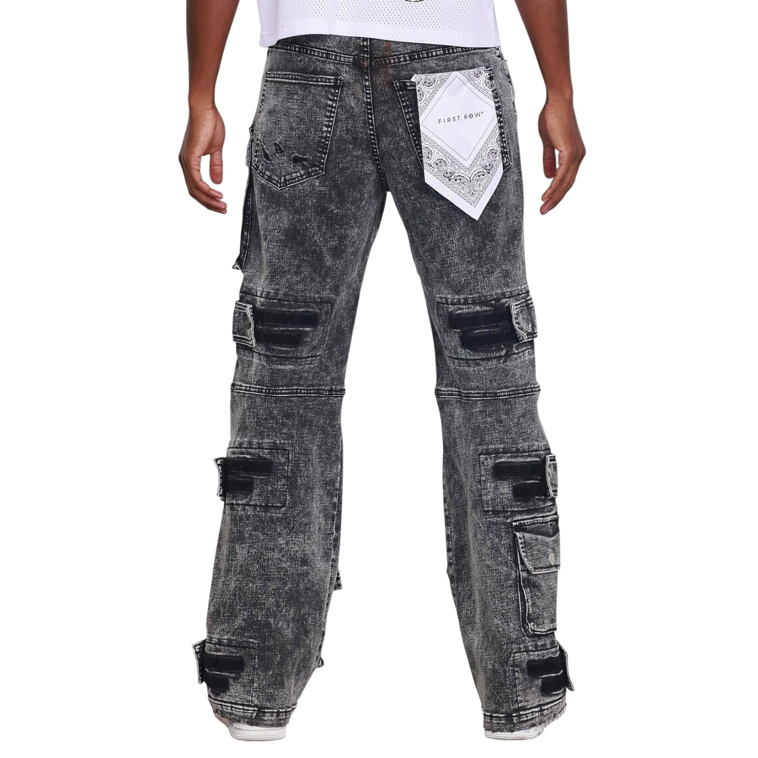 Dapidorae Washed Multi Cargo Denim Y2K Pants