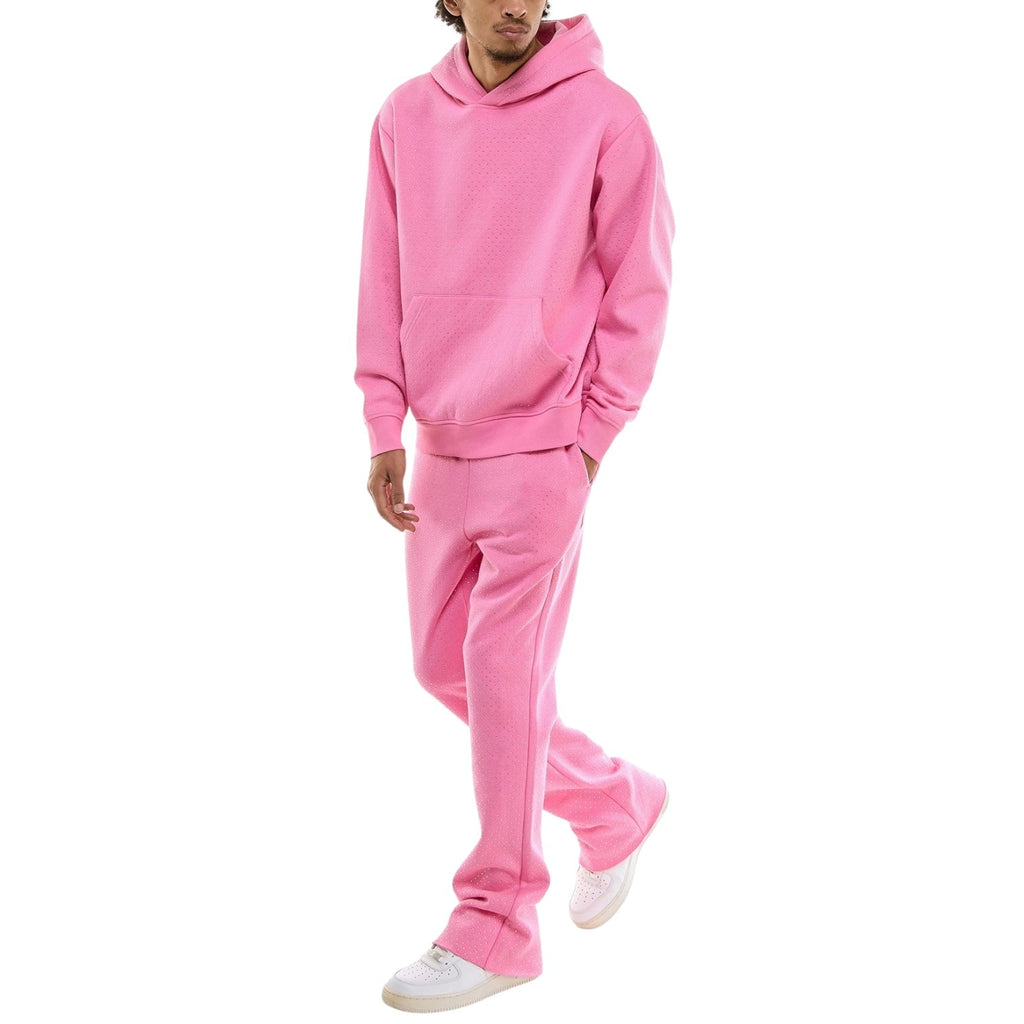 Dapidorae Rhinestone Sweatsuit Pink