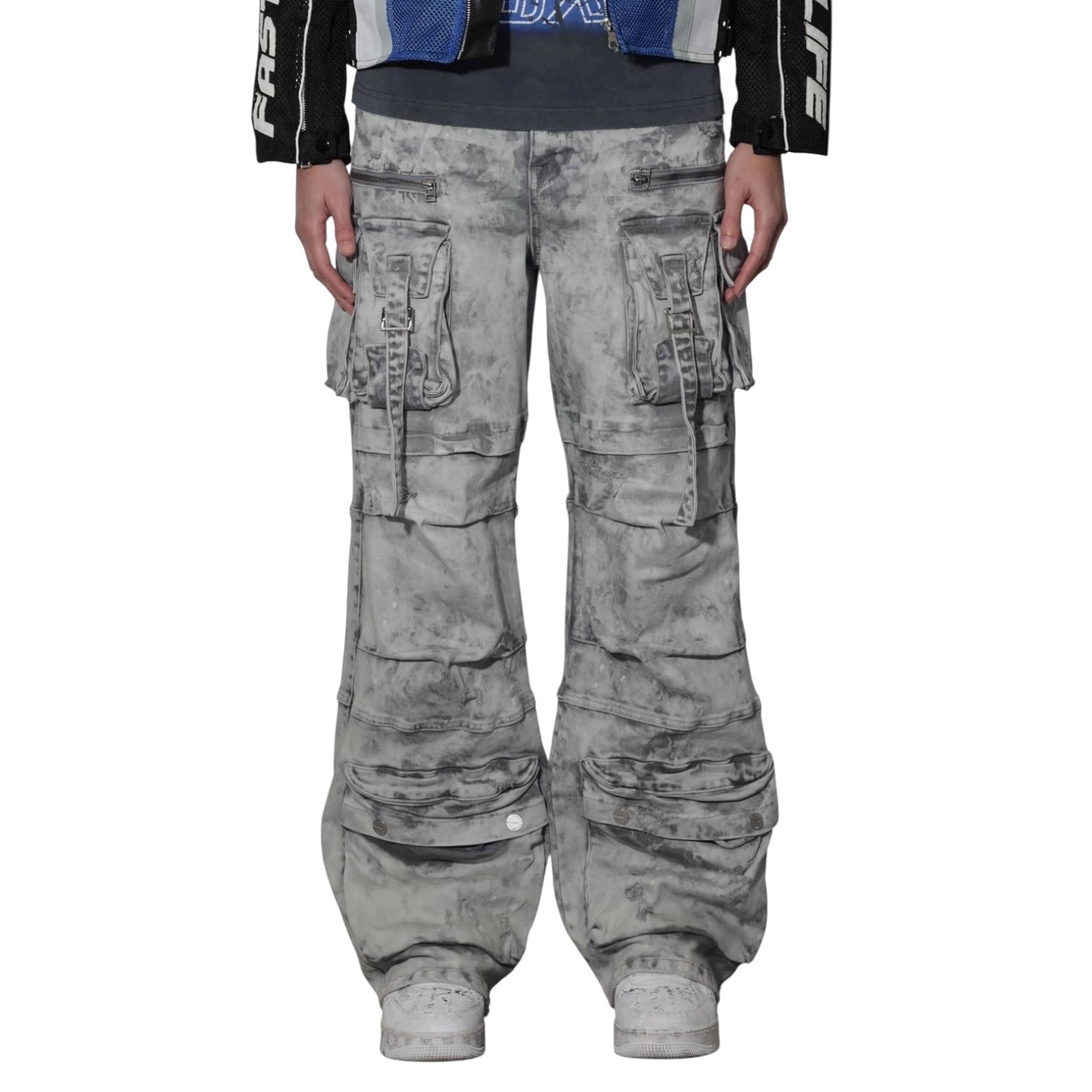 Dapidorae Y2K Utility Cargo Denim Pants